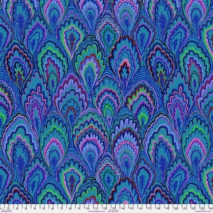 Kaffe Fassett Fabric, Quilting Cotton, Marble Scallops - Blue, by Kaffe Fassett for the Kaffe Fassett Collective, Half Yard or by the Yard