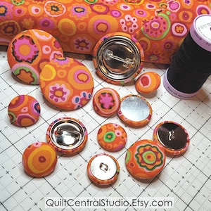 Custom Fabric Buttons, Custom Buttons Using Any Fabric Listed in This ETSY Store, 3/4&quot;, 1&quot;, 1 1/2&quot; Sizes Covered Buttons