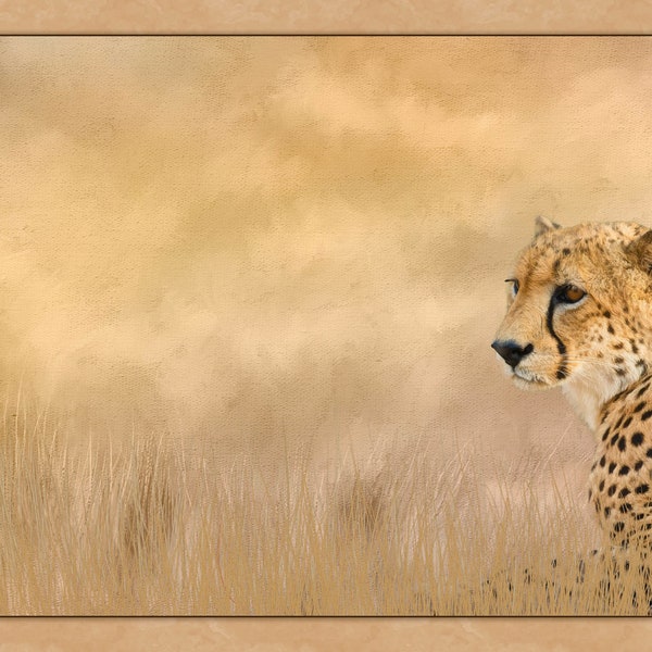 Cheetah Fabric Panel - AWC-002, Panel Size is 25.25” X 18.25”, Quality Quilting Cotton