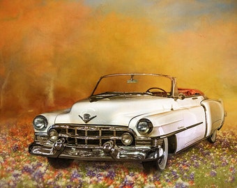 A Sunday Drive Fabric Panel - TVC-008 - Panel Size is 24” X 16”, Quality Quilting Cotton
