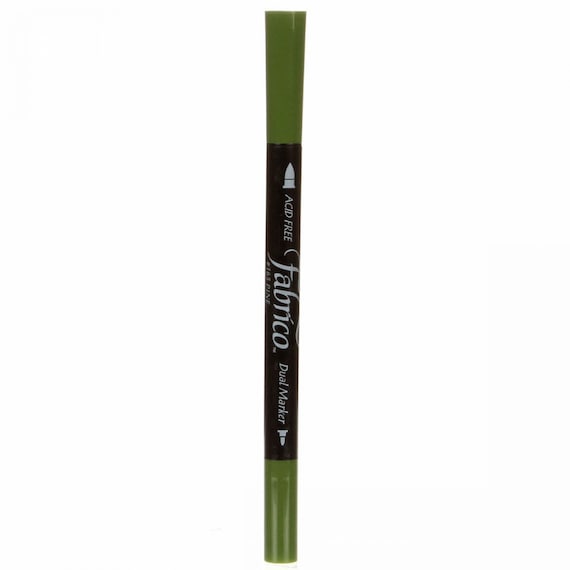 Fabrico Dual-Tip Marker – Mit Pinsel- & Feinspitze, Für Textil, Holz & Papier, In Grün