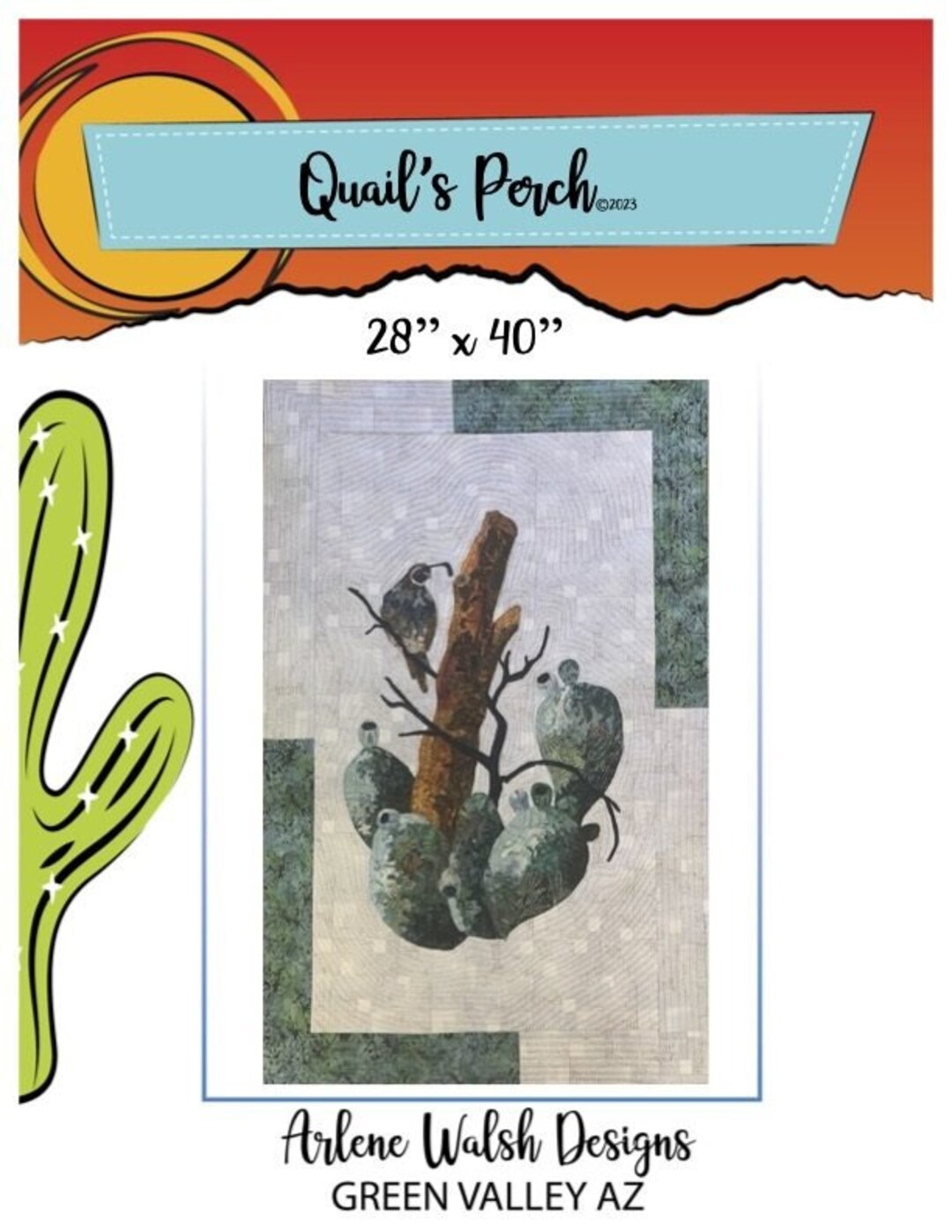 Quails Perch Quilt Pattern - an Arlene Walsh Design, Southwest Pattern ...