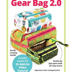 ByAnnie Patterns, Double Zip Gear Bags 2.0, Bags, Purshes, Totes and Electronic Covers, By Annie Quilting Sewing Pattern