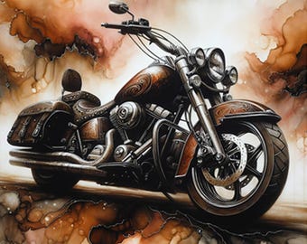 It's A Bad Motorcycle Fabric Panel - AFT-019C, Panel Size is 16.5” X 16.5”, Quality Quilting Cotton