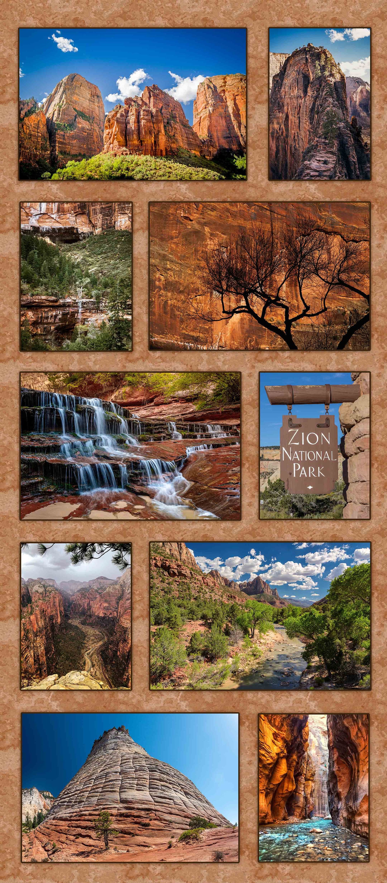 Zion National Park Fabric Panel, Quilt Panel, Quality Quilting Cotton Fabric, Utah Fabric Panel to Quilt, Panel Size 18”Wx41”L, NPU-001