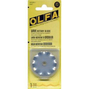 Olfa WAB45-1 Cutting Tool Replacement Wave Scallop Stainless Steel Spare  Blade 45mm, for Circular Rotary & Pinking Cutter