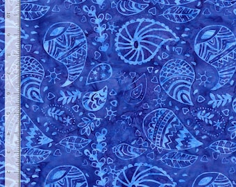 TONGA-B3460 Mar - Tela batik Paisley Sea, de Timeless Treasures