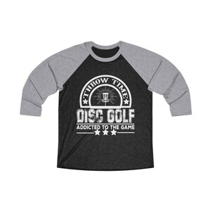 Disc Golf Distressed Throw Time 3/4 Raglan Tee, Disc Golf Gift, Throw Time