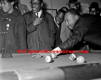 Martin Luther King Playing Pool, Black History Photo Print (16x20) Sale