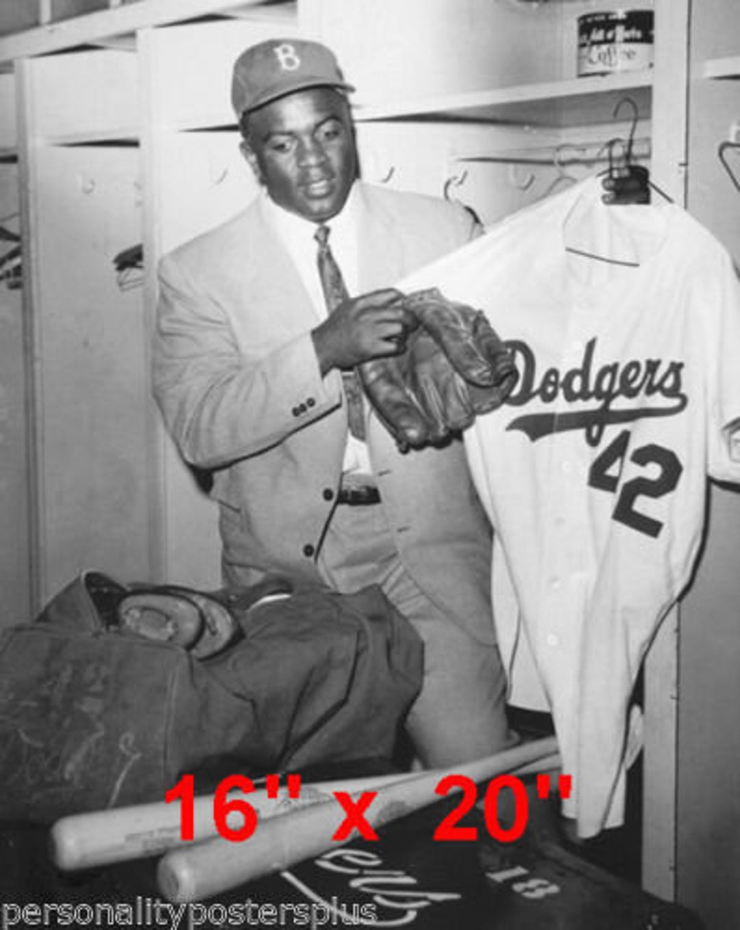 Jackie Robinson~brooklyn Dodgers~black Int~poster~locker Room~photo~ 16 ...