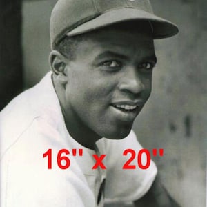 Jackie Robinson~Brooklyn Dodgers~Black int~Poster~Portrait~Photo~ 16" x 20"