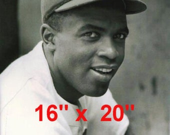 Jackie Robinson~Brooklyn Dodgers~Black int~Poster~Portrait~Photo~ 16" x 20"