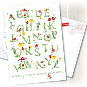 Karte zur Einschulung "Käfer-Alphabet"