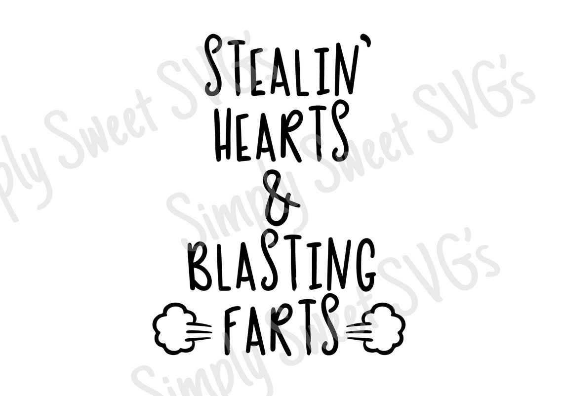 Stealing Hearts and Blasting Farts SVG Valentines Day Baby | Etsy