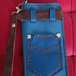 Cartera larga en piel auténtica para hombre o mujer.