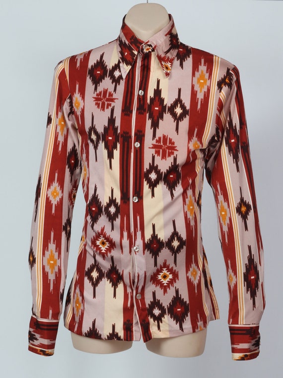 1970's XS aztec Western body shirt