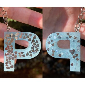 Any Resin Letter Keychain/ Color With Sequins - Etsy