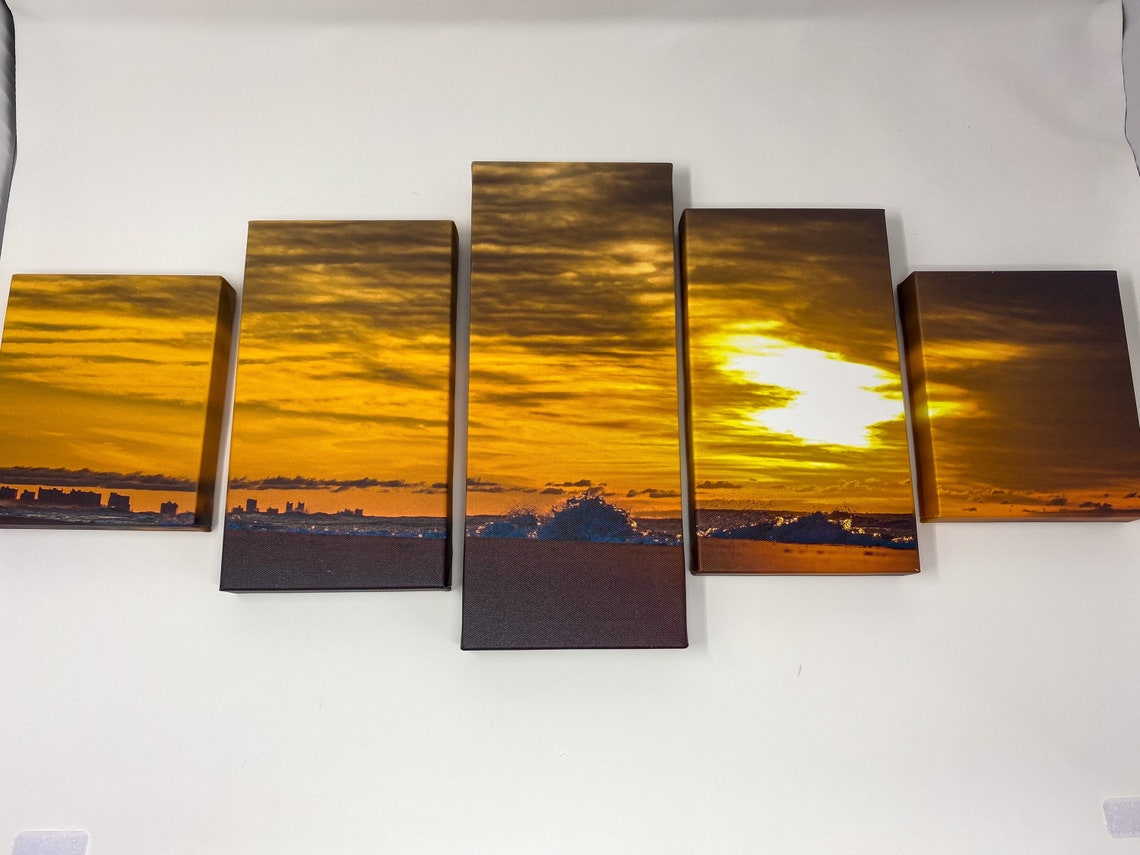 Ocean Landscape Photography Split Canvas Wall Art 5 Piece Etsy