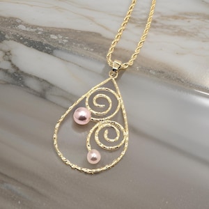 Teardrop Pink Shell Necklace - hawaiian necklace - pearl shell necklace - hawaii necklace
