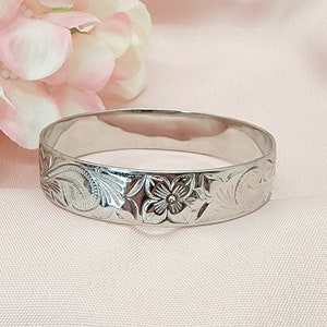 Silver 15mm Hawaiian Bangle Bracelet hawaii jewelry - gifts for her - stacking bracelets