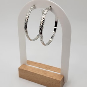 Silver Hawaiian Hoop Earrings - gold Hawaiian earrings - statement earrings - everyday earrings - gifts for her