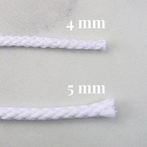 Round 100% Cotton Drawstring Cord | (4 mm or 5 mm) | Natural Beige White or Black | Hoodie Sweatshirt String