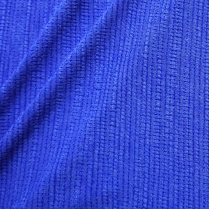 Rib Knit Fabric Blue Periwinkle Solid | 60 inch width | Poly Rayon Spandex Blend | Sold by Half Yard or 1 Yard