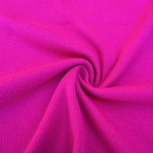 Rib Knit 100% Cotton Fabric Hot Pink Solid | 58/60 inch width Baby Rib 1x2 | Sold by Half Yard or 1 Yard