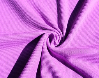 Bündchen 100% Baumwolle Flieder Lila Uni | 50 cm breites Baby Bündchen 1x2 | Verkauft durch ein halbes Yard oder 1 Yard