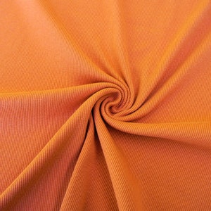 Rib Knit 100% Cotton Fabric Tangerine Orange Solid | 58/60 inch width Baby Rib 1x2 | Sold by Half Yard or 1 Yard