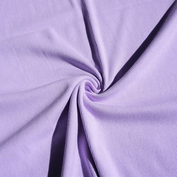 Rib Knit 100% Cotton Fabric Lavender Purple Solid | 60 inch width Baby Rib 1x2 | Sold by Half Yard or 1 Yard