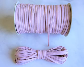 Elástico plano suave de 1/8" de pulgada 5mm en rosa blanco beige y negro / corte a medida / elástico para máscaras