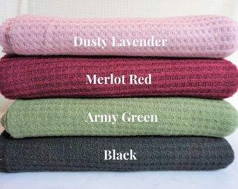 Gebürsteter Waffelstrick Stoff Solid Colors | 55" bis 60" | Poly Rayon Elasthan | Stoff Füllgut