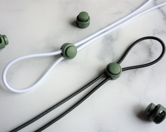Olive Green Cord Lock With Button 5/8 Inch Cord Stopper / Two - Etsy UK