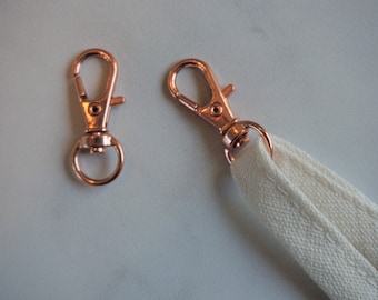 Rose Gold Swivel Lobster Clasp Connector | Lanyard Clip Keychain Base