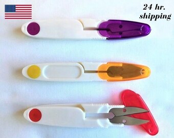 Thread Scissors with Cover / Embroidery Scissors / Thread Snips / Thread Cutter / Multiple Colors Available