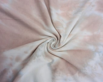 Fleecestoff Latte Farbe Kaffee & Creme Batik-Druck | Kuschelig gebürsteter French Terry | 60 cm Breite | Poly Viskose Baumwolle | Halber Hof oder 1 Hof