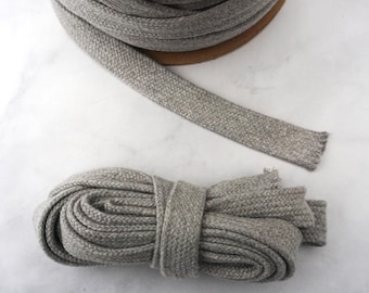 Flache Kordel Kordel Heide Grau | 3/4"Breite | 100% Baumwolle | Hoodie Sweatshirt String