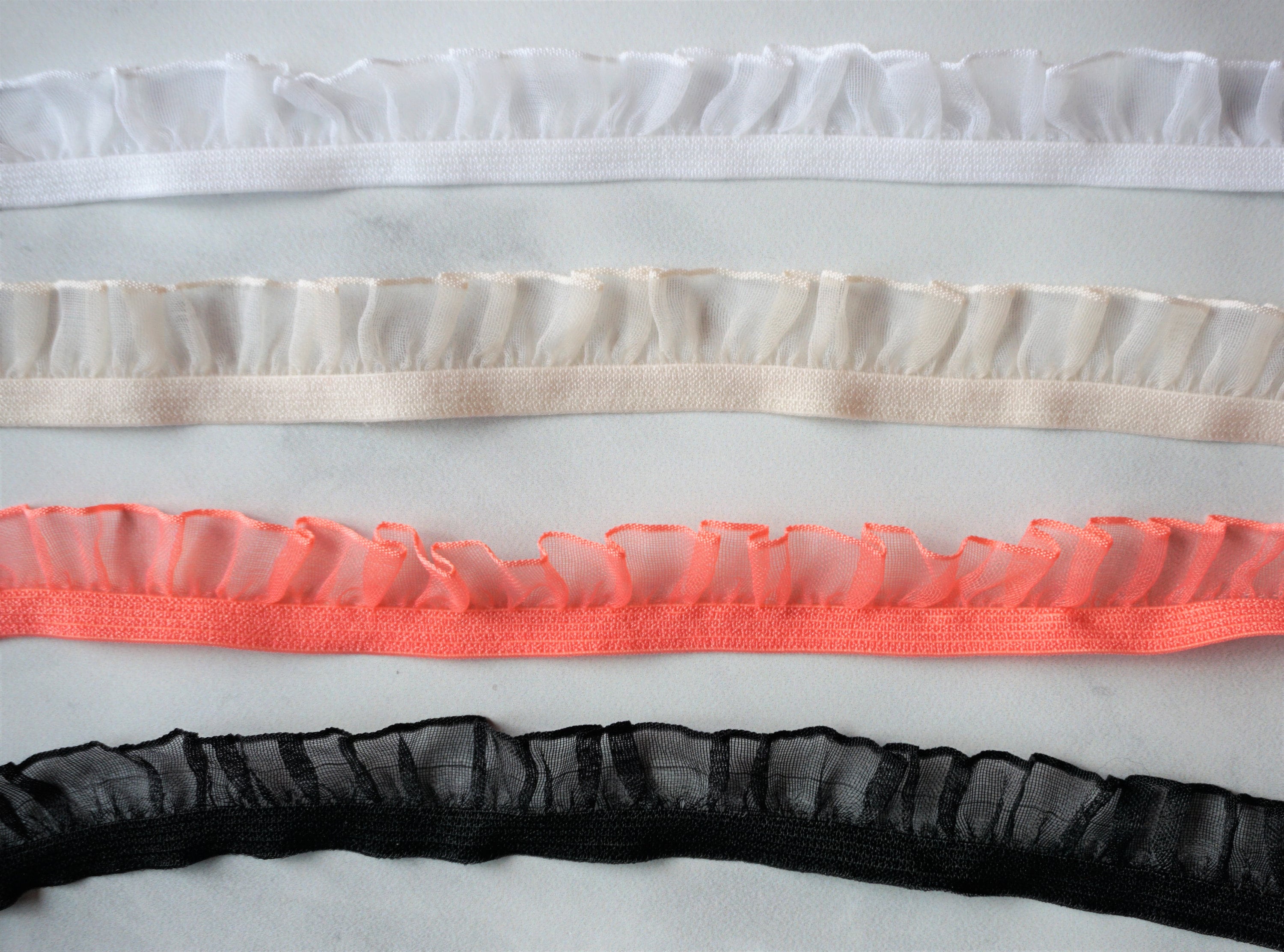 Ruffle Elastic Organza Trim | 5/8" inch 15mm | By the Yard | Dec…