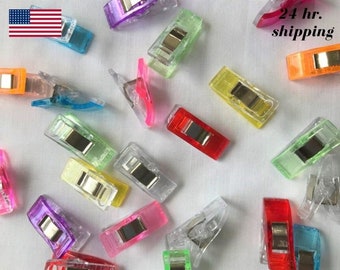 Sewing Clips Set | Mini | 15/ 25/ 50/ 100 piece | with reusable storage bag | You Pick Colors | Fabric Clips Set | Mask Making Clips