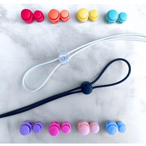 Cord Lock with Button 5/8 inch Cord Stopper / Two Hole Toggles / Elastic Cord Adjuster / Multiple Colors Available