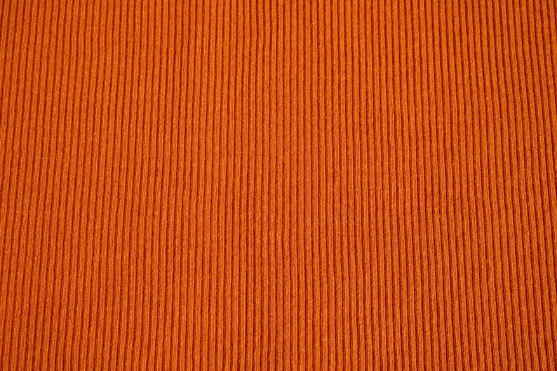 Rib Knit 100% Cotton Fabric Tangerine Orange Solid | 58/60 Inch Width ...