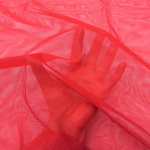 Power Net Mesh Fabric Cherry Red | 60 inch width | 2- way stretch Nylon Spandex | Half Yard or 1 Yard | Multiple Colors Available