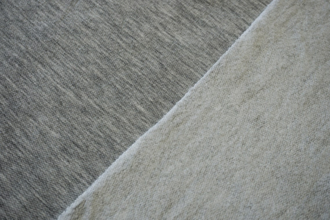 French Terry Brushed Fleece Fabric Heather Light Gray 60 Etsy