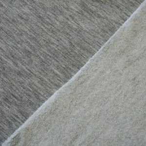 French Terry Brushed Fleece Fabric Heather Light Gray | 60 inch width | Poly Rayon Cotton | Sold by Half Yard or 1 Yard