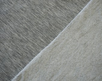 Fleece Fabric Heather Light Gray | 62 inch width | Medium-Heavy Weight | Bamboo Cotton Spandex
