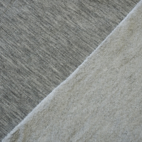 French Terry Brushed Fleece Fabric Heather Light Gray | 60 inch width | Poly Rayon Cotton | Sold by Half Yard or 1 Yard