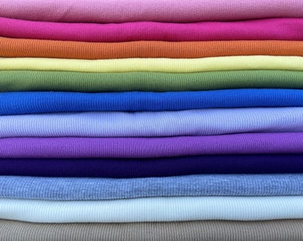 Rib Knit 100% Cotton Fabric Lavender Purple Solid | 60 inch width Baby Rib 1x2 | Sold by Half Yard or 1 Yard