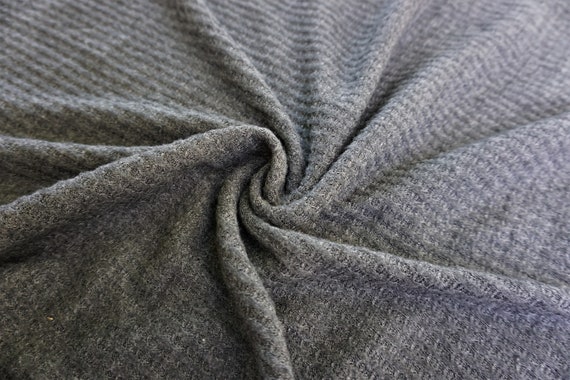 Brushed Waffle Knit Fabric Charcoal Grey Dark Grey 66 inch | Etsy