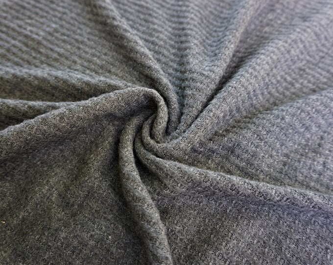 Brushed Waffle Knit Fabric Charcoal Grey Dark Grey 66 Inch - Etsy